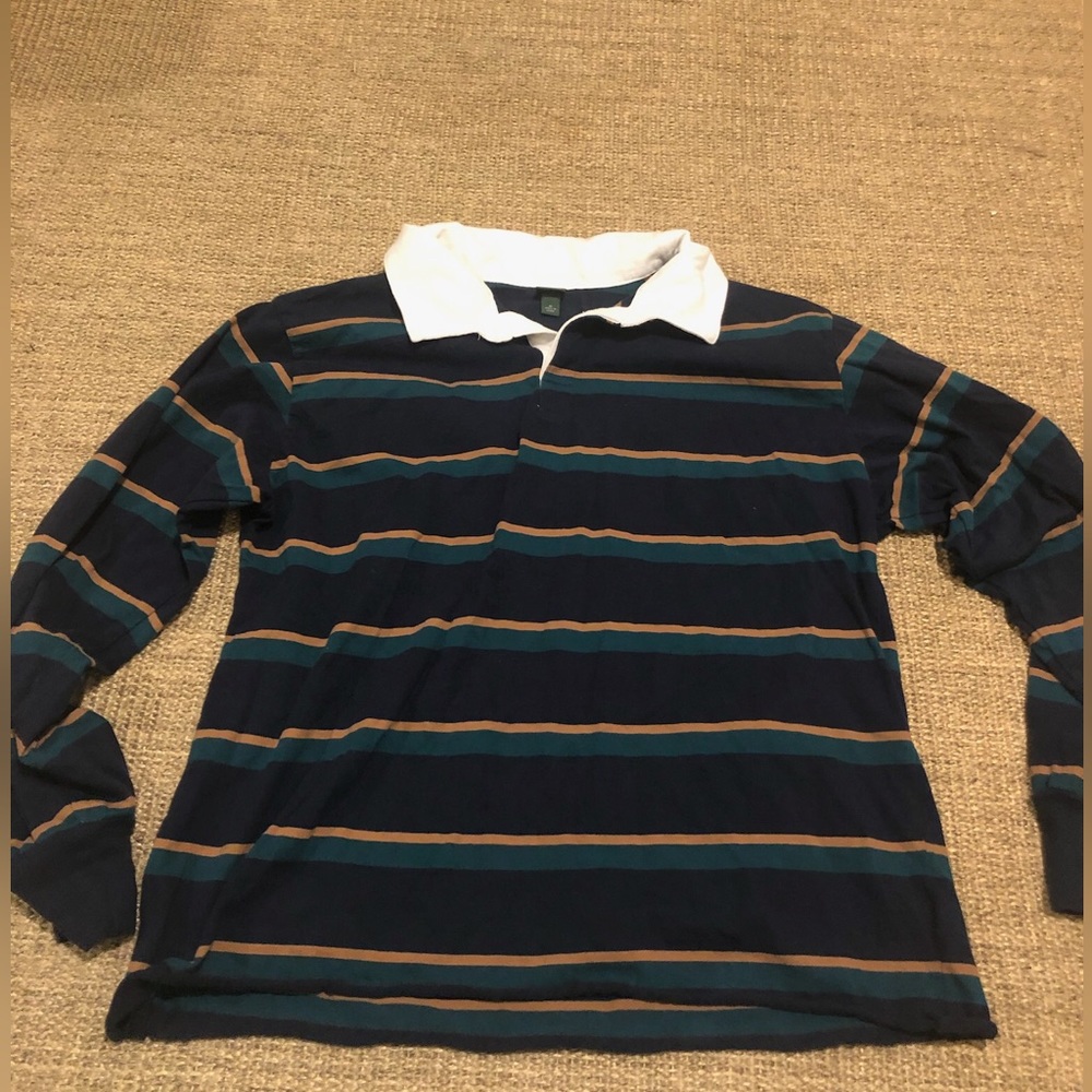 wild fable vintage striped collared polo